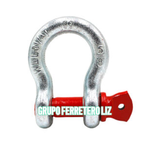 GRILLETE TIPO LIRA FORJADO ZINC PIN ROJO